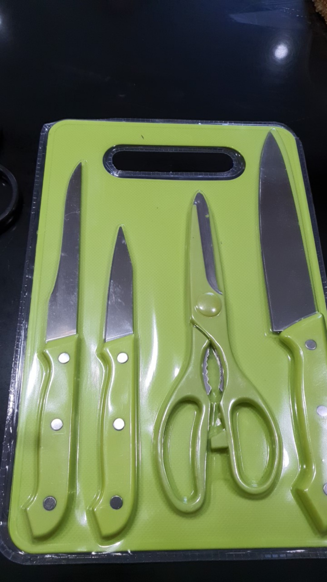 Pisau Set Talenan 5in1/pisau Dapur Anti Karat Pisau Daging Buah Sayur