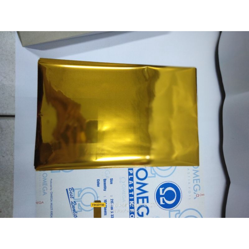 

RB Foil emas omega San foil best quality plastik foil Omega plastik foil emas kertas foil omega