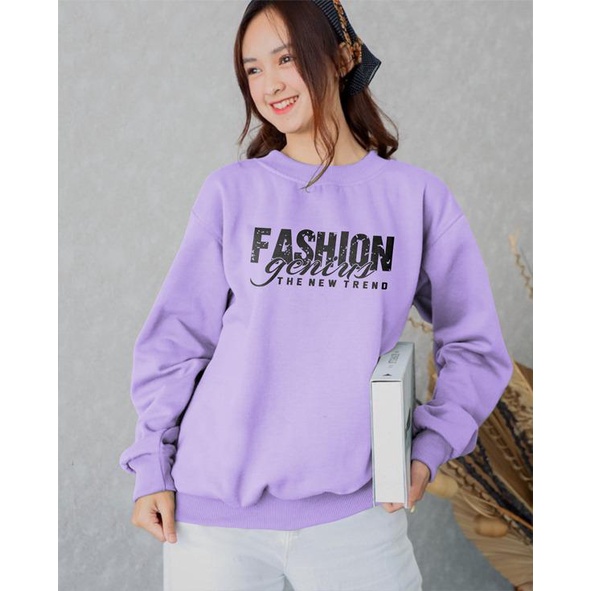 Kaos Lengan Panjang FASHION GENIUS / Kaos Sweatshirt / Atasan Wanita / Atasan Wanita Lengan Panjang