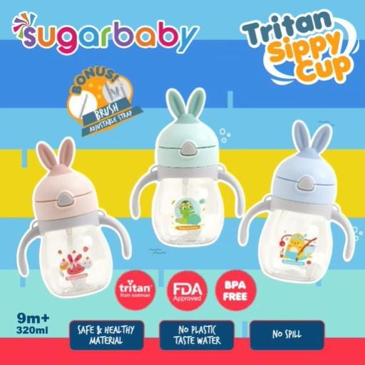 Botol Sugar Baby Tritan Sippy Cup Star, Rabbit, 2in1, Kid Bottle