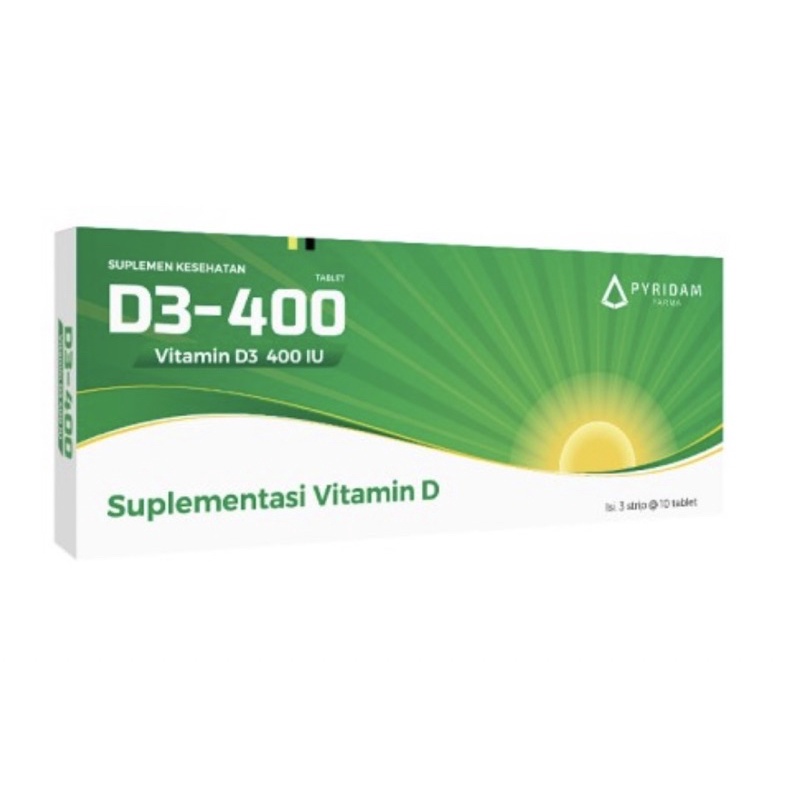 D3 400IU strip 10 tablet ( suplemen memenuhi kebutuhan vit D3 )