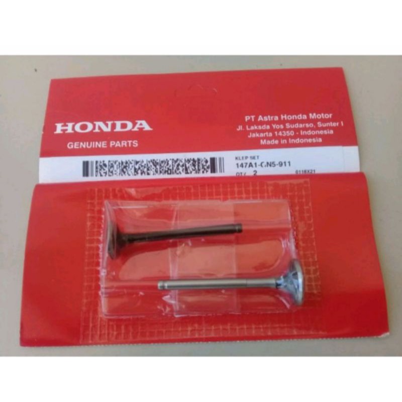 KLEP SET IN/EX AHM SUPRA/GRAND/LEGENDA/SUPRA FIT/FIT NEW/FIT X/ FIT S/ REVO LAMA/ ORIGINAL AHM HONDA