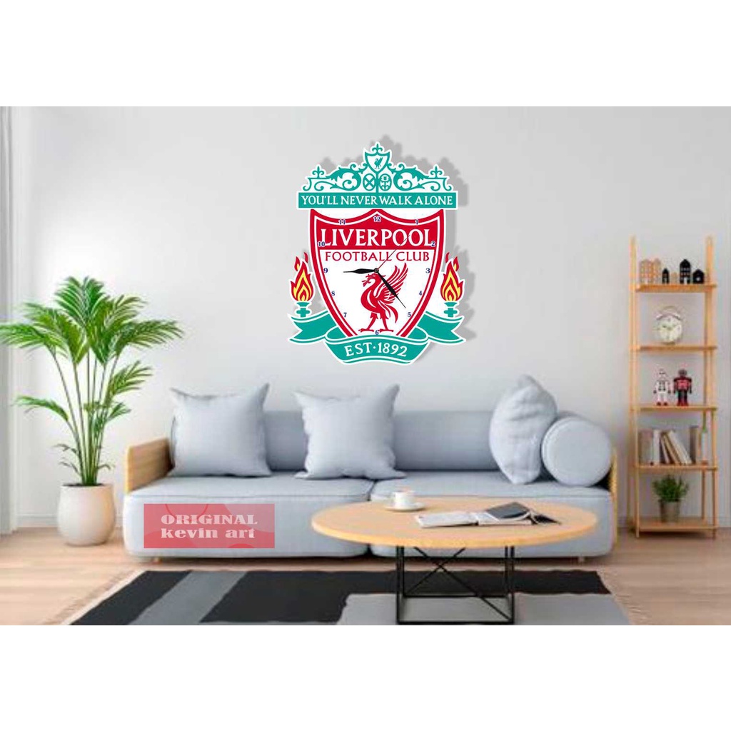 JAM DINDING LIVERPOOL KAYU UNIK KARAKTER MERCHANDISE UKIRAN MURAH ARTISTIK TERLARIS