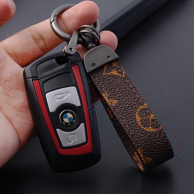 Baru Pribadi Kulit Motor Gantungan Kunci Mobil Kunci Pemegang Mewah Kulit Lanyard Auto Keychain Pria Wanita