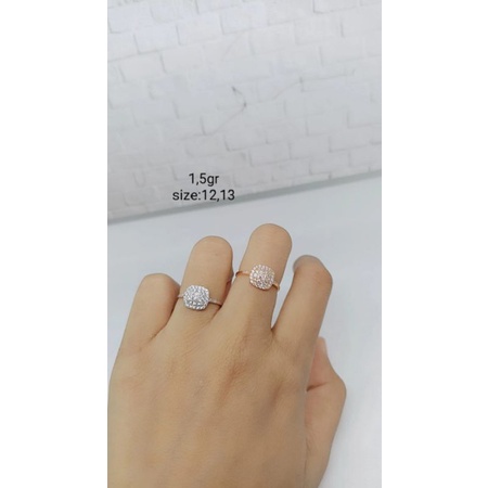 CINCIN KOTAK CORR MP SIZE TANGGUNG / CINCIN PERAK ASLI SILVER 925 LAPIS EMAS/ CINCIN FASHION WANITA TERBARU