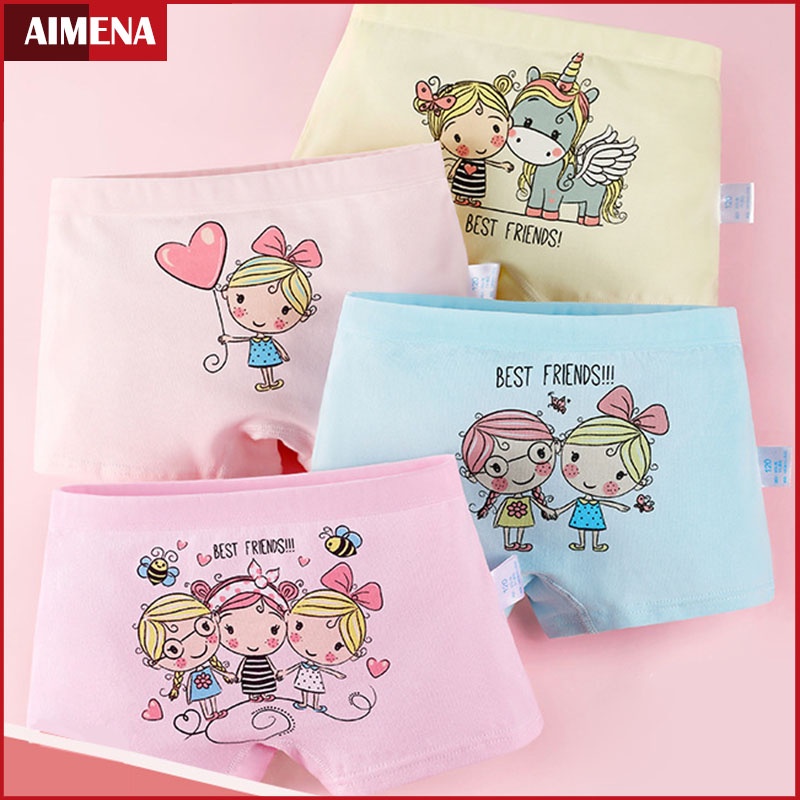 3PCS Gadis Panies Katun Lucu Teman Anak CD Cool Boxer