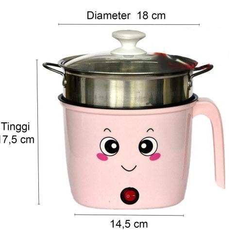Wr480 Panci Kukus Elektrik Q2-8718 Cooking Pot Multifungsi 18Cm Serbag Glazezolshop