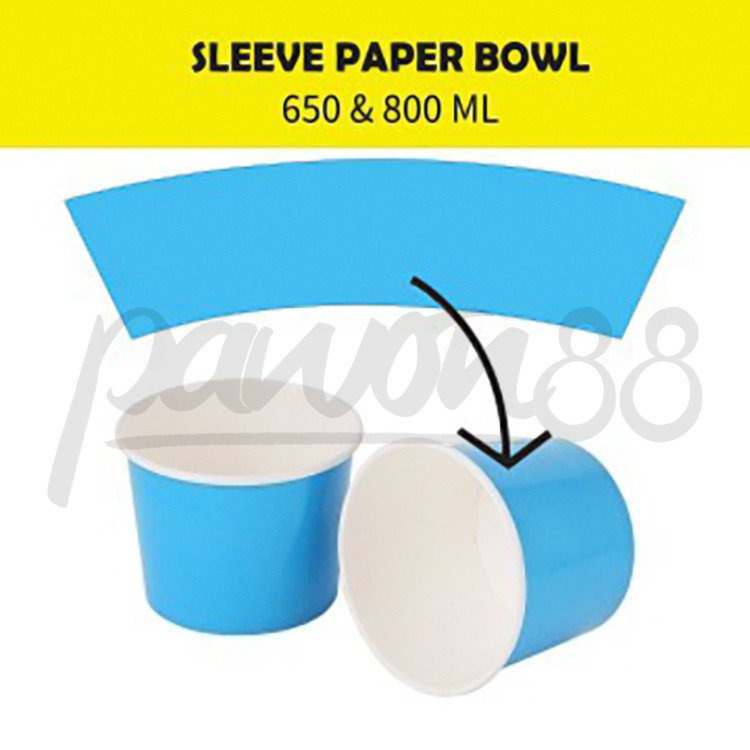 Custom Sleeve paper Bowl 800 ml - 650 ml - ( 100 Pcs )