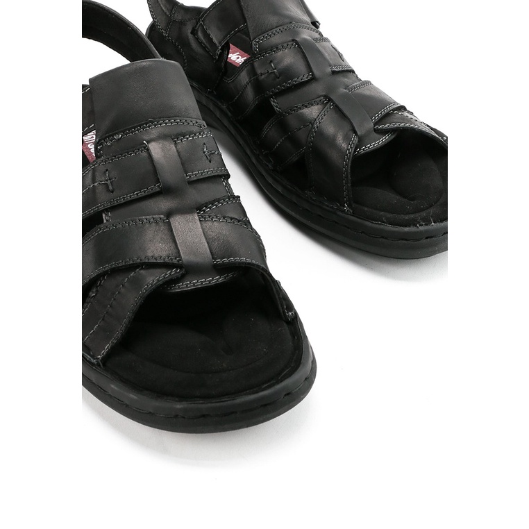 SANDAL CASUAL JIM JOKER PRIA ORIGINAL SLINGBACK KULIT HITAM JJ07