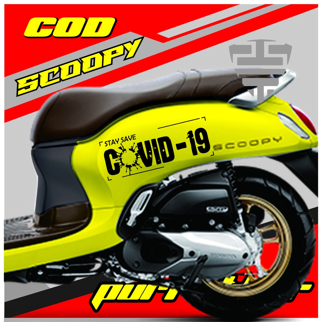 STIKER SCOOPY COVID19 CUTTING STIKER MOTOR SCOOPY 2017 2021