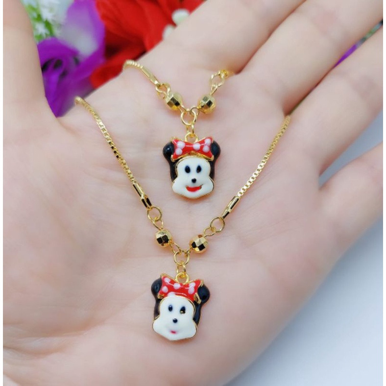 Set Kalung Anak-Anak Xuping Mickey Lapis Emas 18k J01.J02