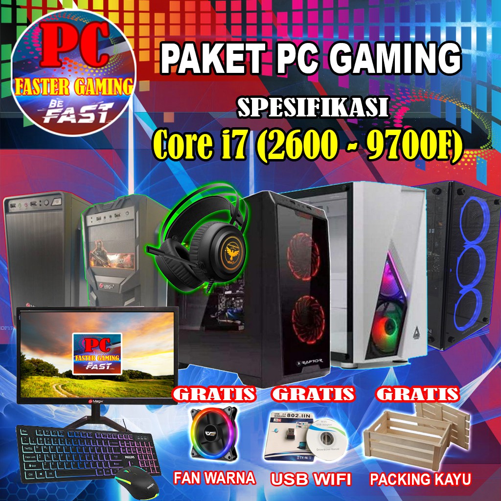 PAKET PC GAMING dengan intel prosesor core i7 lengkap sudah diinstal dan tinggal pakai