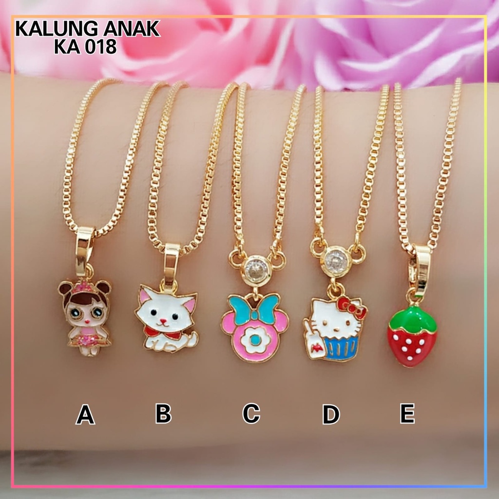 Kalung xuping kalung anak strawberry karakter lucu perhiasan kalung anak lapis emas gold KA 018