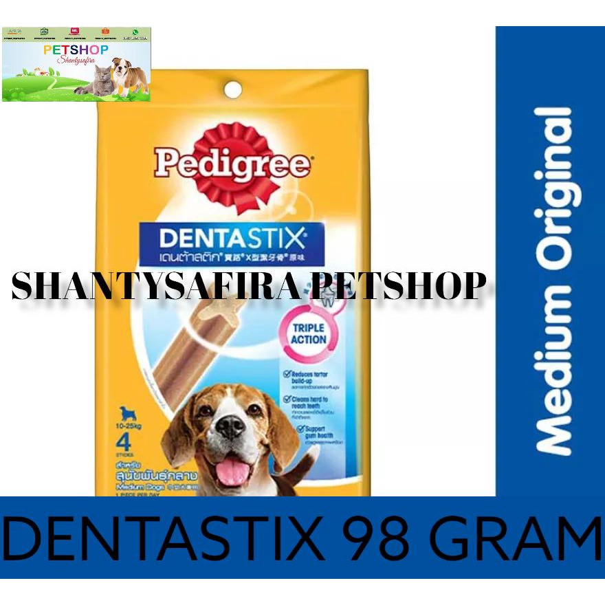 PEDIGREE DENTASTIX Medium DOG 98gr 10-25kg MAKANAN ANJING SNACK ANJING SNACK DOG