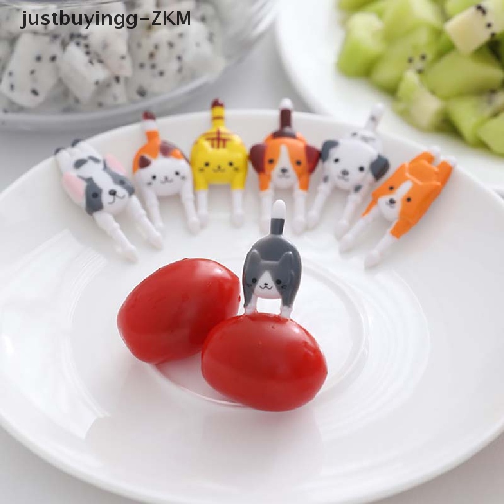 [justbuyingg] 7Pcs/set  Cute Mini Animal Cartoon Food Picks Children Snack Food Fruit Forks [zkm]