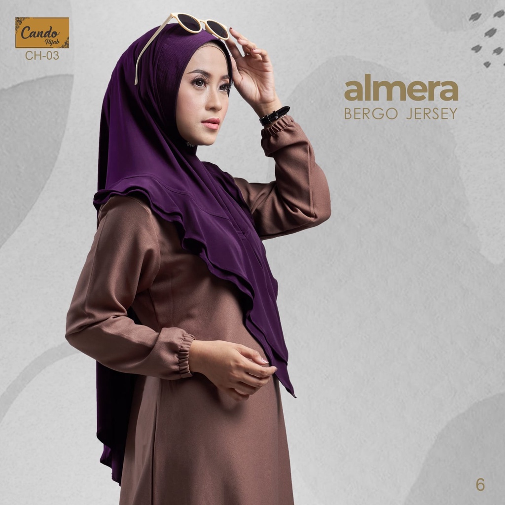 Jilbab Instan Bergo Almera Jersey Ori Cando Hijab-UNGU TERONG