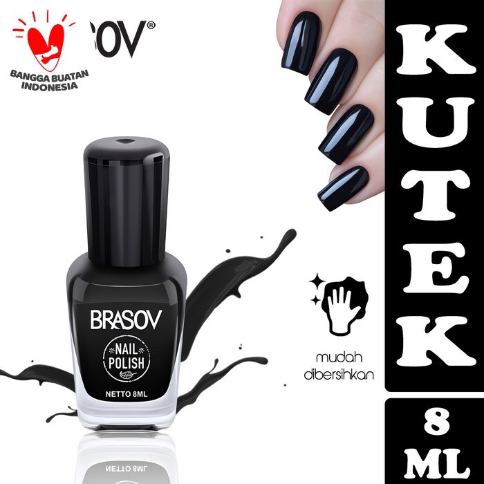 BRASOV Kutek Cat Kuku 8 ML 24 Assorted Colours/Black/Transparan