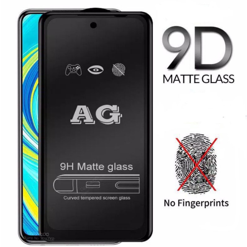 Matte Glass Full Cover Xiaomi Redmi Note 10 Note 10S Note 10 Pro Note 11 Note 11S Note 11 Pro MI 9 MI 9t MI 10t MI 10t Pro Tempered Glass Matte Anti Minyak / Anti Gores / Full Layar / Anti Glare / Screenguard