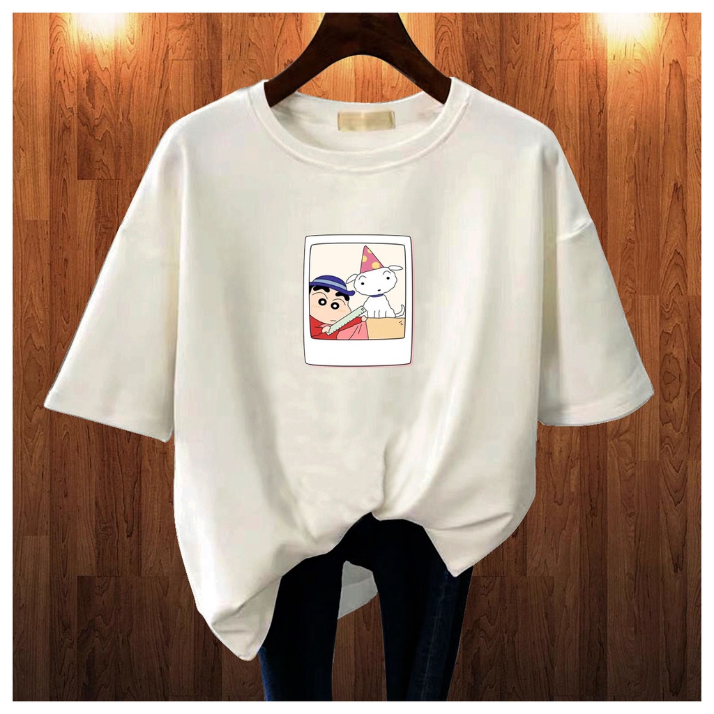 CALVIERO SHOP - BAJU KAOS ATASAN WANITA PRINT PHOTO SINCAN GALAXY PRINT