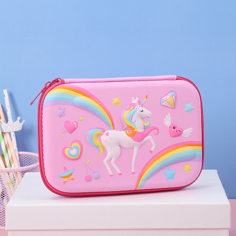 Tempat Pensil 3D Timbul Motif Unicorn Diamond Kotak Pensil Anak Perempuan Paud Tk Sd Import Berkualitas Kado Anak Keren