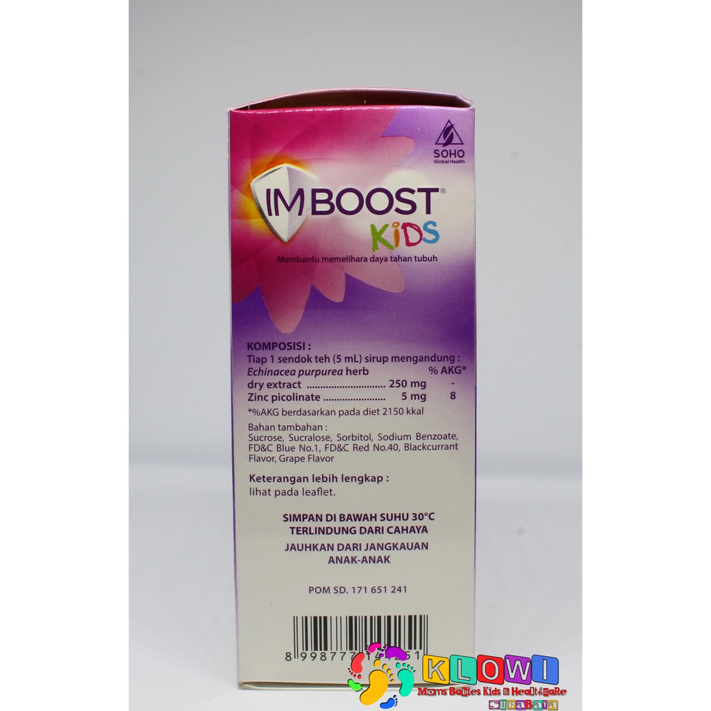 Imboost Kids Sirup Rasa Anggur 60Ml / Suplemen Anak Meningkatkan Daya Tahan Tubuh