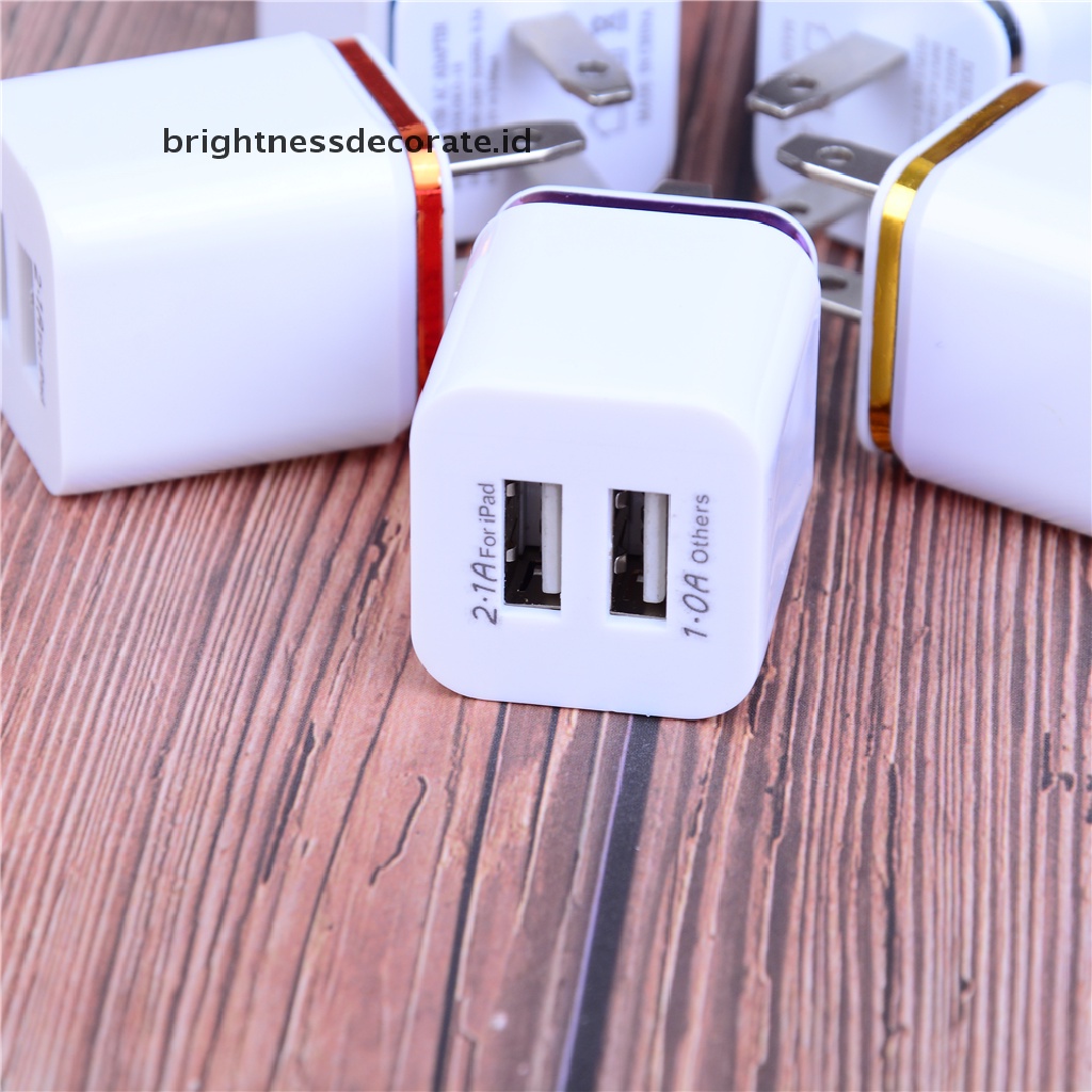 1pc Adapter Power Charger Dual Usb 2.1a / 1a Untuk Handphone