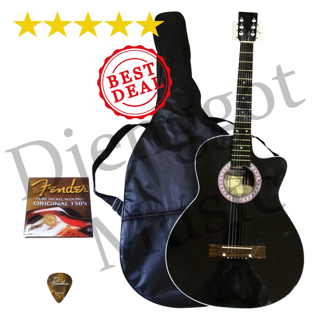 [PAKET KOMPLIT] Gitar Akustik Pemula Bonus softcase senar cadang dan pick