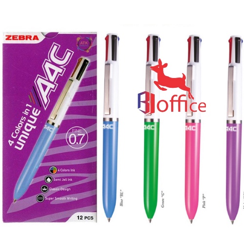 

Pen Zebra 4 Warna A4C - Semi Jell - Ballpoint - Bolpen