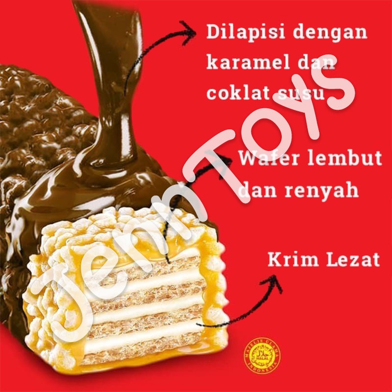 JennToys - Makanan snack wafer coklat MAYORA Beng Beng Extra Chocolate &amp; Caramel Crispy Wafer