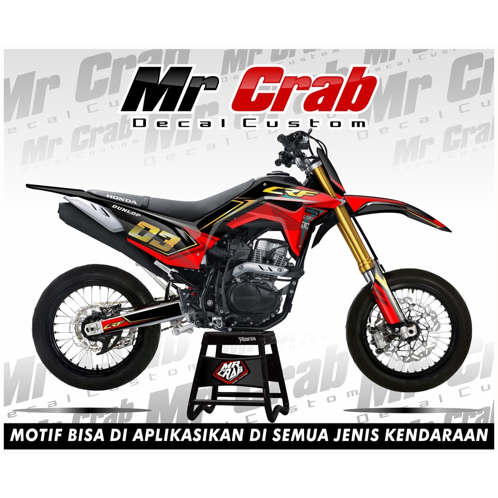 decal stiker crf 150 l full body Dunlop Merah