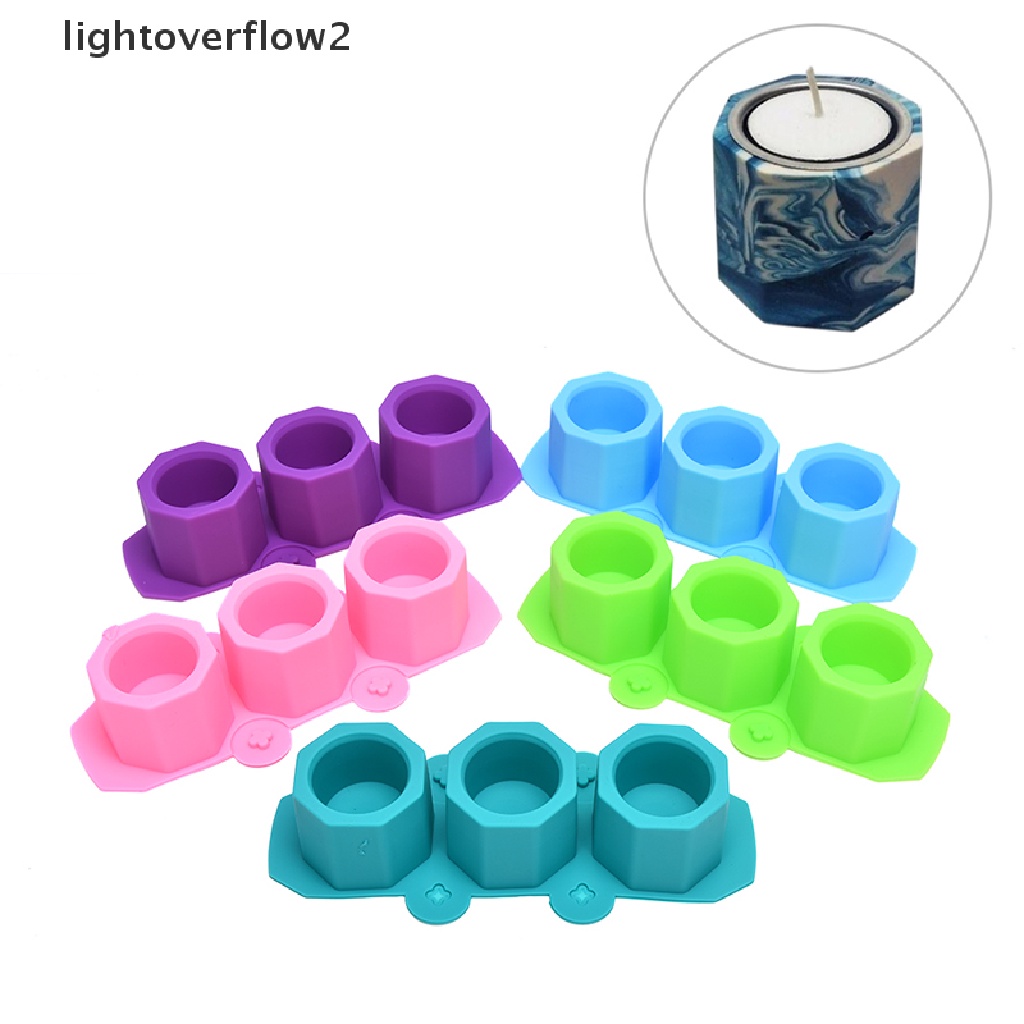 (lightoverflow2) Cetakan Pot Bunga / Semen Bentuk Geometri Bahan Silikon