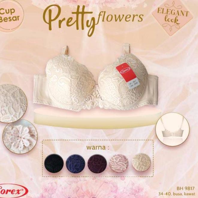 ORIGINAL BH SOREX Renda BRA Cup Besar Sorex Kawat Busa Art 9817 .,