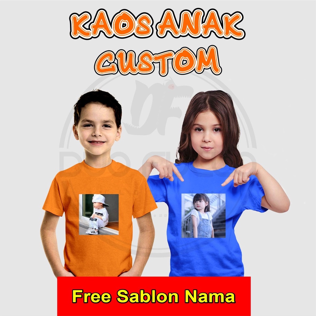 KAOS ANAK CUSTOM FOTO Dan NAMA KAOS CUSTOM KAOS ANAK SABLON FOTO DAN NAMA DuoFullo