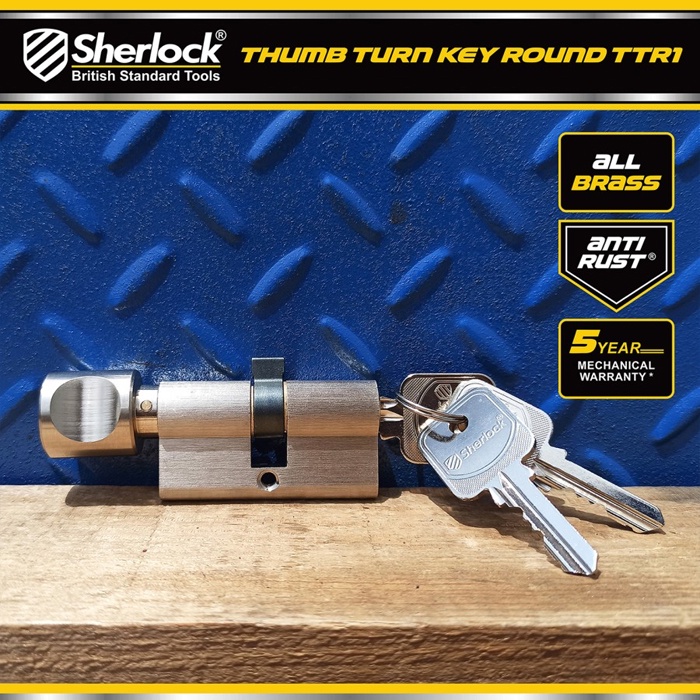 Cylinder Kunci Pintu / Sherlock 60 mm Kunci Silinder Thumbturn Putar TTR1