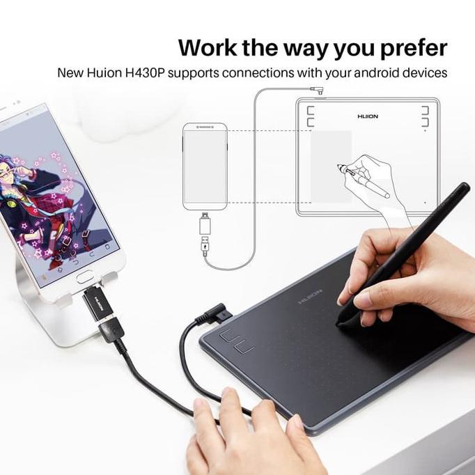 PROMO  Huion H430P Graphic Drawing Pen Tablet Pentab Android alt H640P HS64