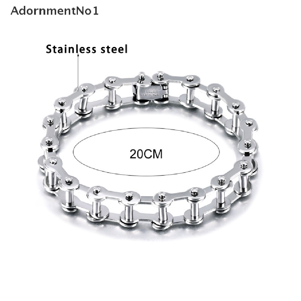 (AdornmentNo1) Gelang Tangan Rantai Stainless Steel Motif Motor + Sepeda Untuk Perhiasan Pria / Hadiah