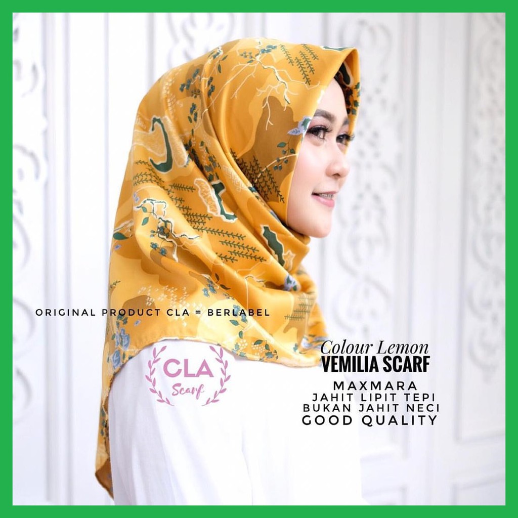 Vemilia Square Hijab Segi Empat Satin Max Monalisa Ukuran 115 Motif Bunga Blooming Rose Vemillia