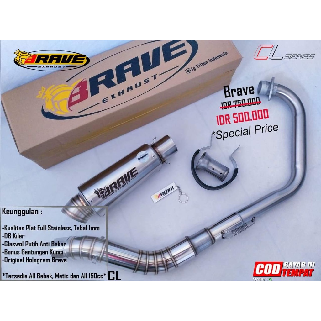 Knalpot Kenalpot Racing CBR150, Vixion, Fu, R15 V3 V2 Biyson GSX Original Brave Gratis DB kiler