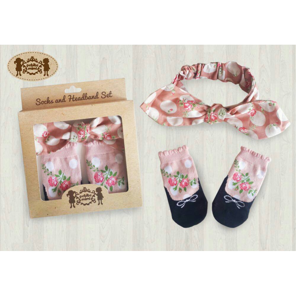 Petite Mimi - Socks and Headband Set FLOWER PEACH