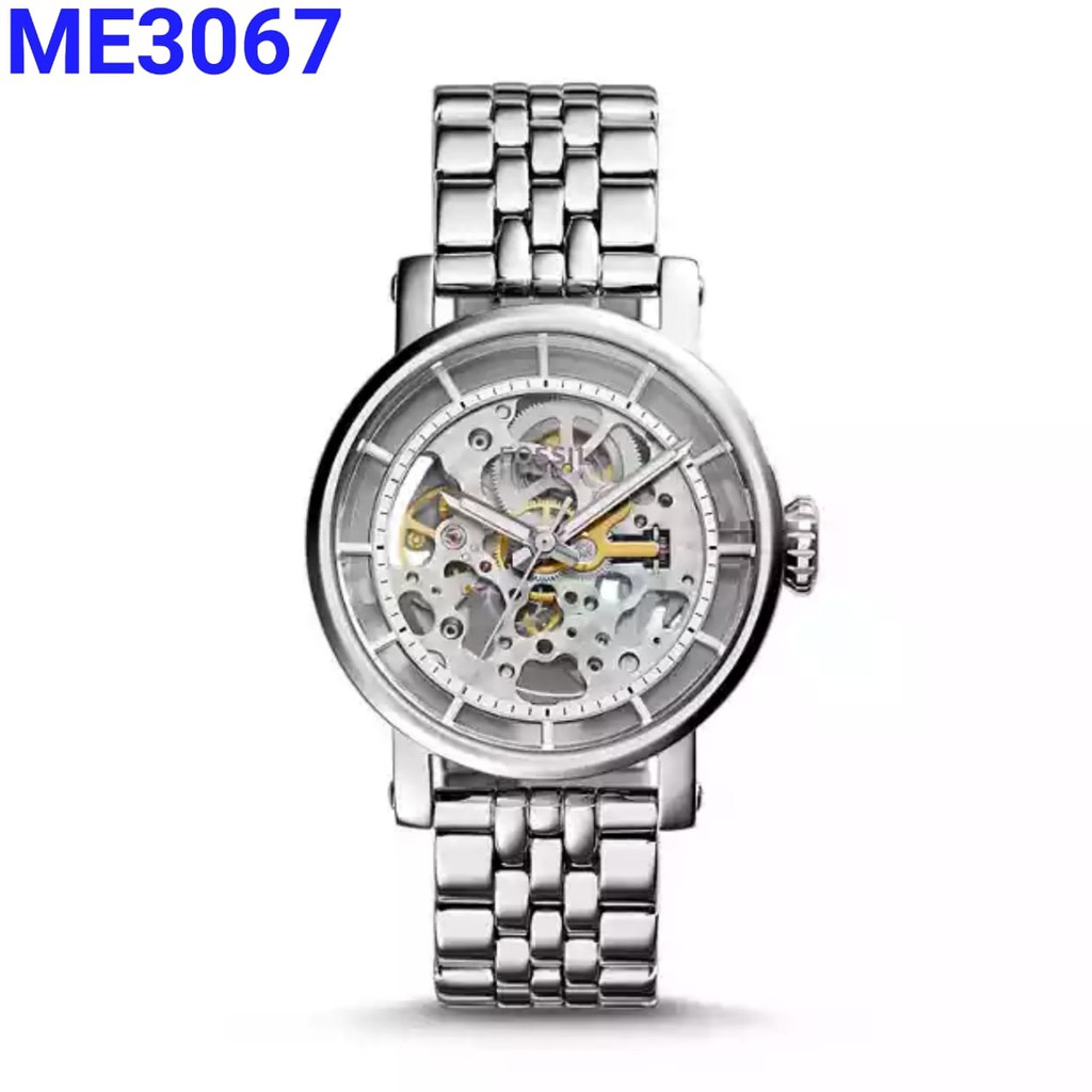 terlaris FOSSIL ME 3067 Original, automatic, all steel, 38mm include box tin ,manual book