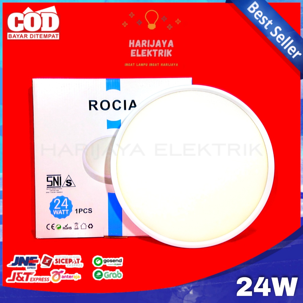 ROCIA LAMPU PANEL LED 24 WATT OB BULAT DOWNLIGHT OUTBOW PLAFON SNI