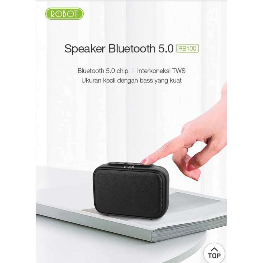 Robot Speaker Bluetooth RB100 V5.0 Mini Portable Support Micro SD dan USB