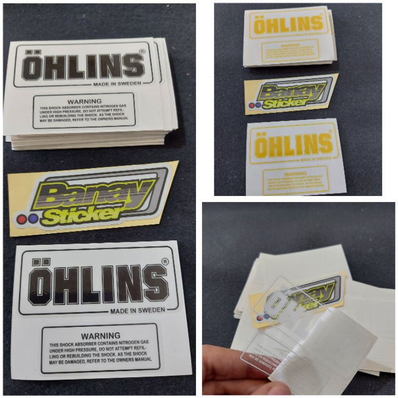 STICKER OHLINS SHOCK TRANSPARAN