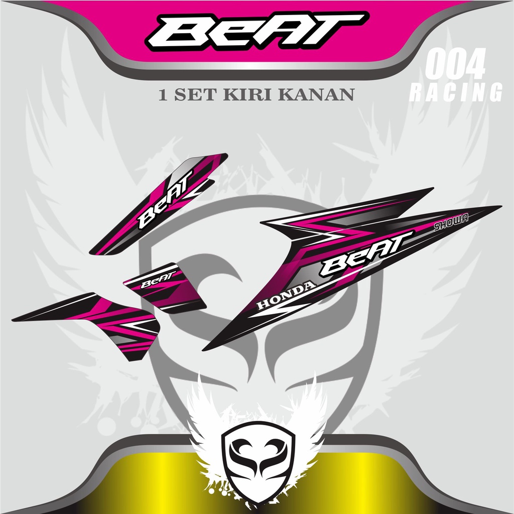 STRIPING MOTOR HONDA BEAT KARBU RACING LOOK / BEAT RACING LOOK / LIS BEAT KARBU PINK