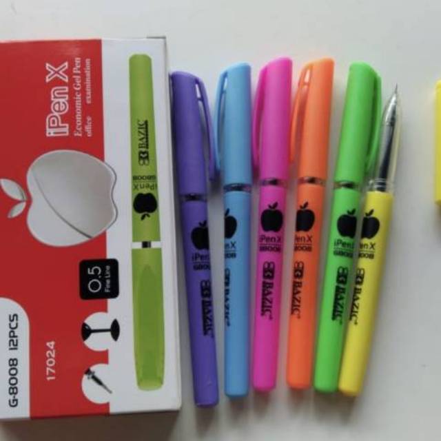 

12pcs Pulpen Bazic Mata 0.5 / Gel Pen Bazic / Bazic G-8008