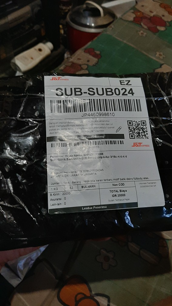 Kaos Distro Keren Terbaru Motif Batik Thailand Fullbody Atas