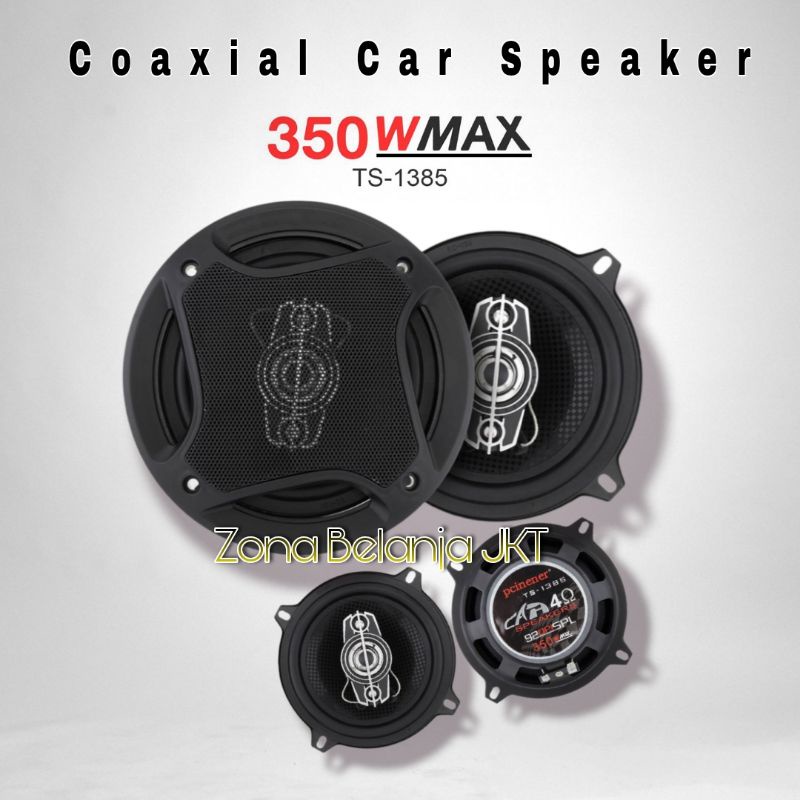 COAXIAL SPEAKER PINTU MOBIL 5 INCH 350WATT HIFI CAR LOUDSPEAKER 2PCS  TS-1385