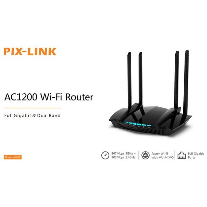 PIX-LINK AC22 1200mbps Wireless-AC Dual Band Repeater/AP/Router AC1200 Lc