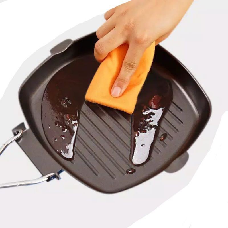 (PROMO) COD Panggangan Lipat SQUARE GRILL PAN 20CM / PEMANGGANG ANTI LENGKET / PANGGANGAN / Teflon