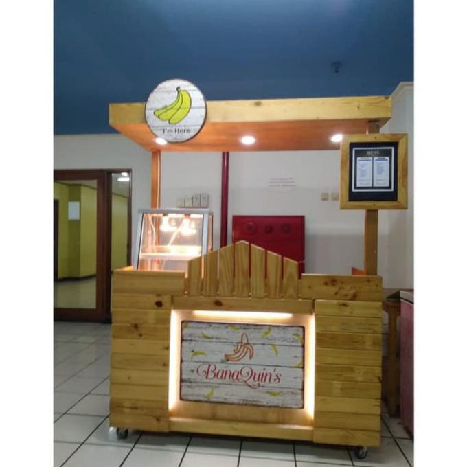 booth minuman / gerobak / booth kayu jati belanda